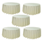 Chivari 5-Pack Ivory Round Polyester Tablecloth 190gsm 120" SX-TABLPOLY-120IN-IVR-5