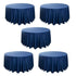 Chivari 5-Pack Navy Blue Round Polyester Tablecloth 190gsm 120" SX-TABLPOLY-120IN-NABLU-5