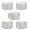 Chivari 5-Pack White Round Polyester Tablecloth 190gsm 132" SX-TABLPOLY-132IN-WHT-5