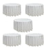 Chivari 5-Pack White Round Polyester Tablecloth 190gsm 132" SX-TABLPOLY-132IN-WHT-5