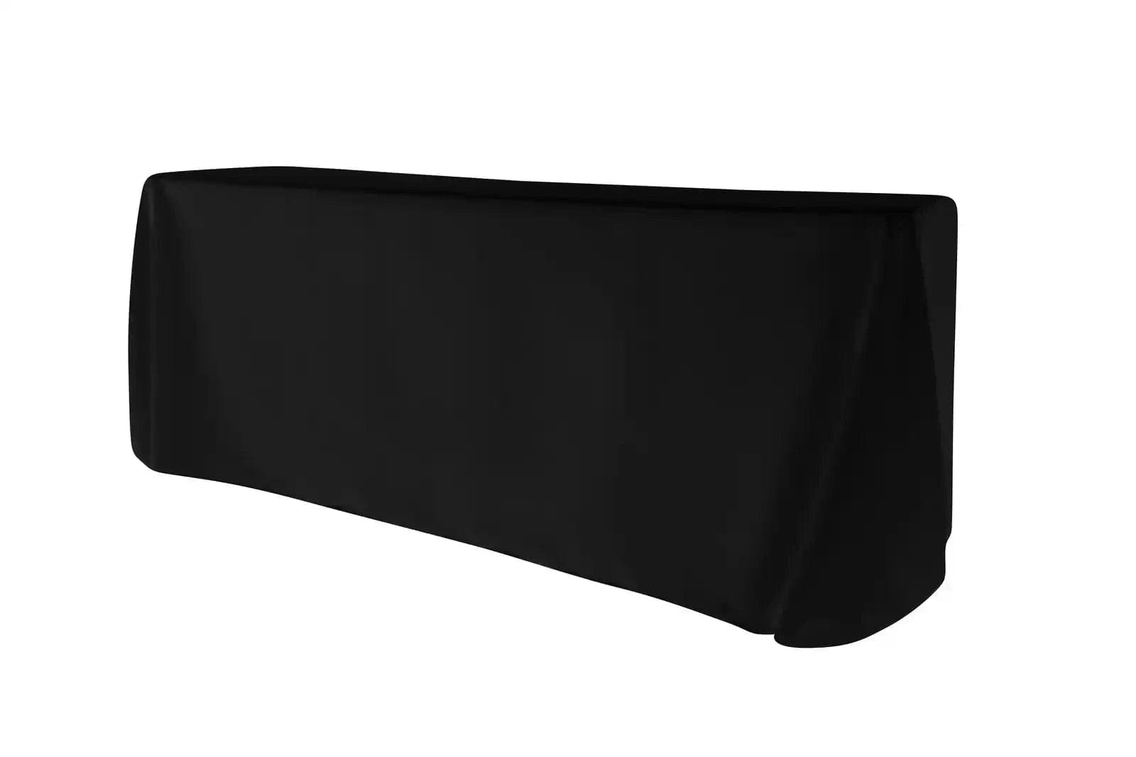 Chivari 5-Pack Black Polyester Rectangle Tablecloth 190gsm  90" x 132" SX-TABLPOLY-90132-BLK-5