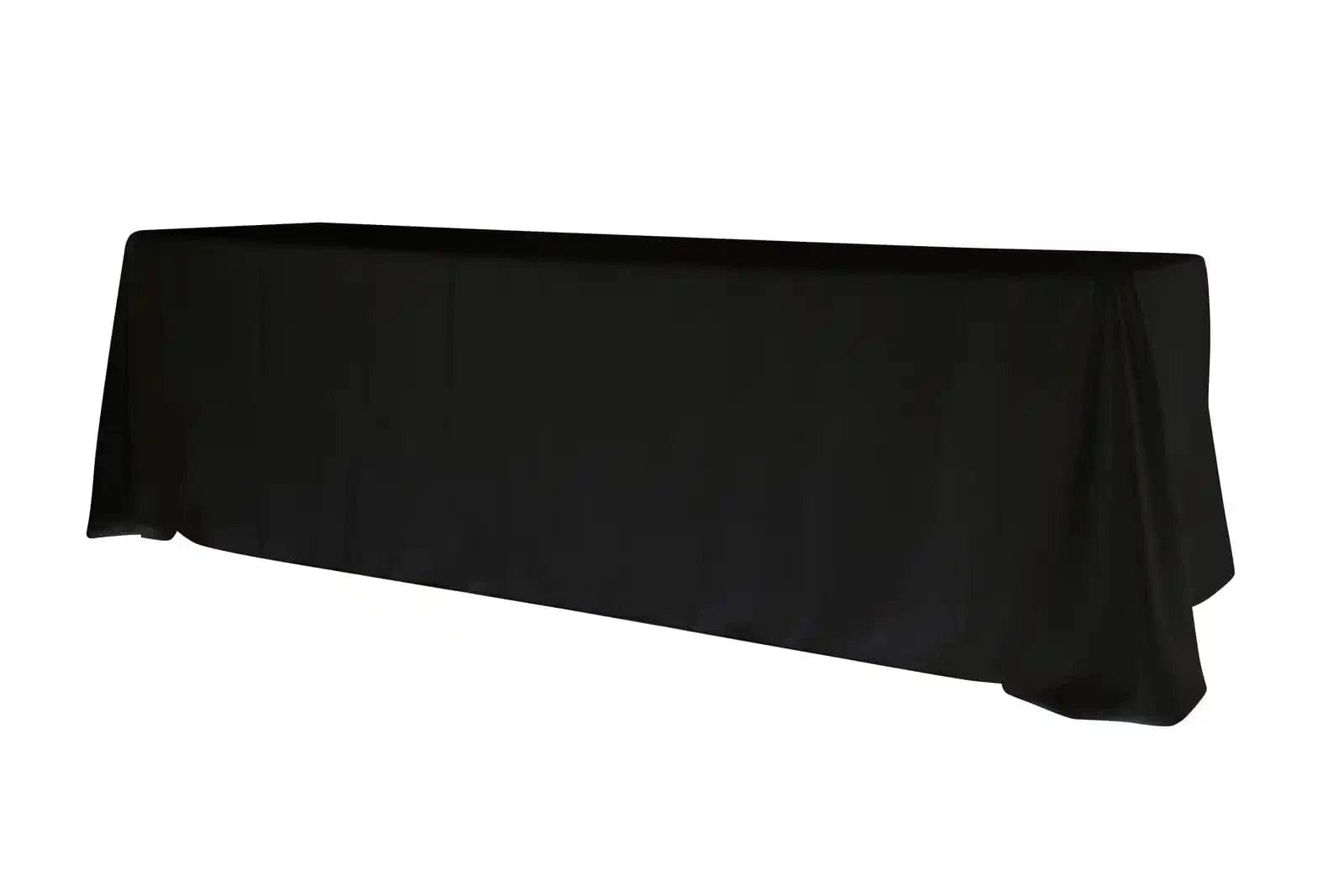 Chivari 5-Pack Black Polyester Rectangle Tablecloth 190gsm 90″ x 156″ SX-TABLPOLY-90156-BLK-5