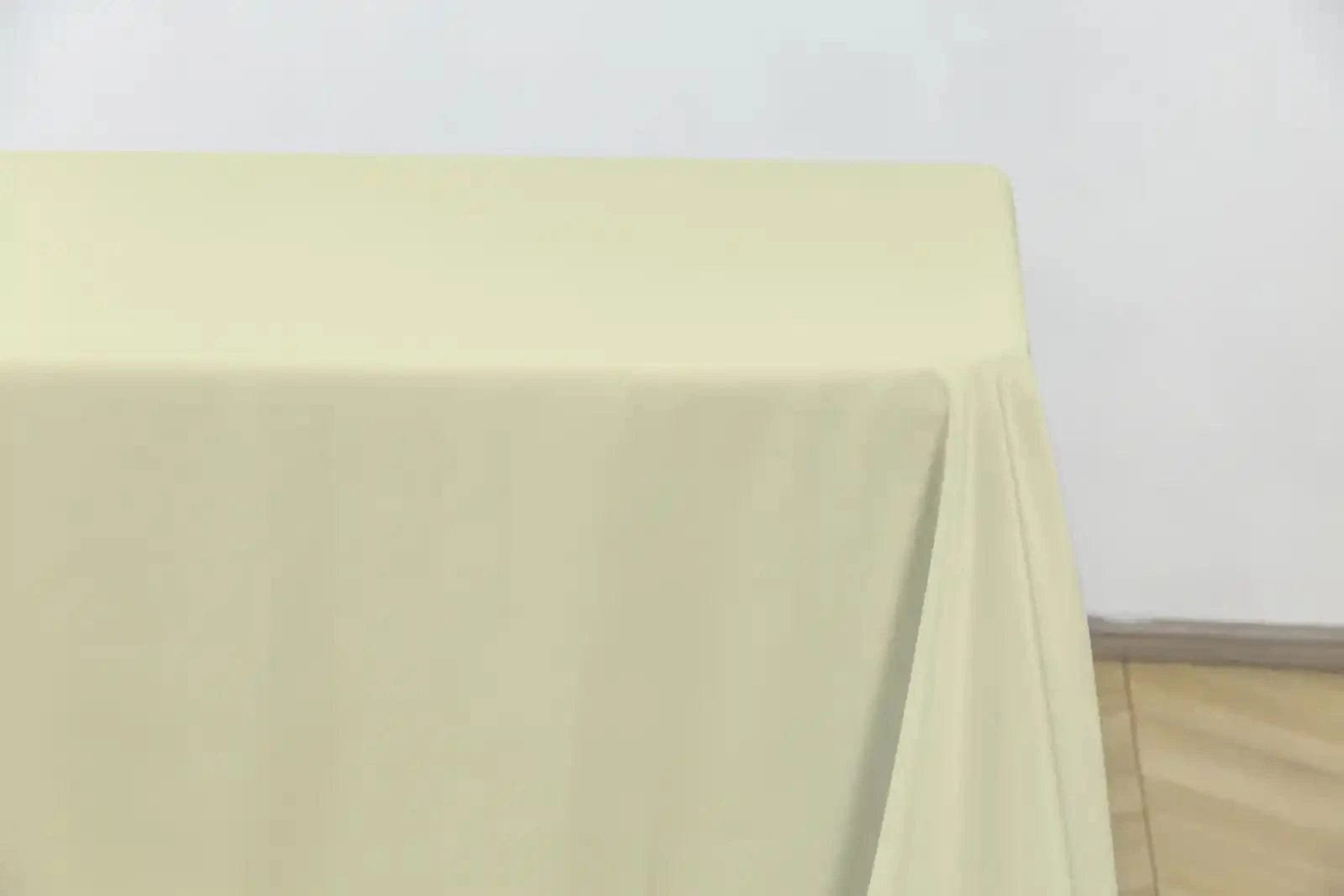 Chivari 5-Pack Ivory Polyester Rectangle Tablecloth 190gsm 90" x 156" SX-TABLPOLY-90156-IVR-5