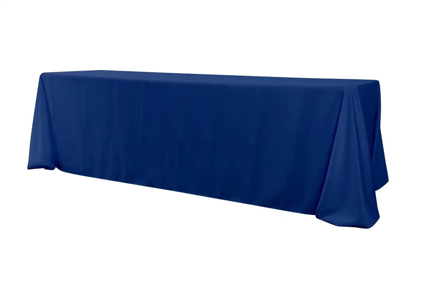 Chivari 5-Pack Navy Blue Polyester Rectangle Tablecloth 190gsm 90" x 156" SX-TABLPOLY-90156-NABLU-5