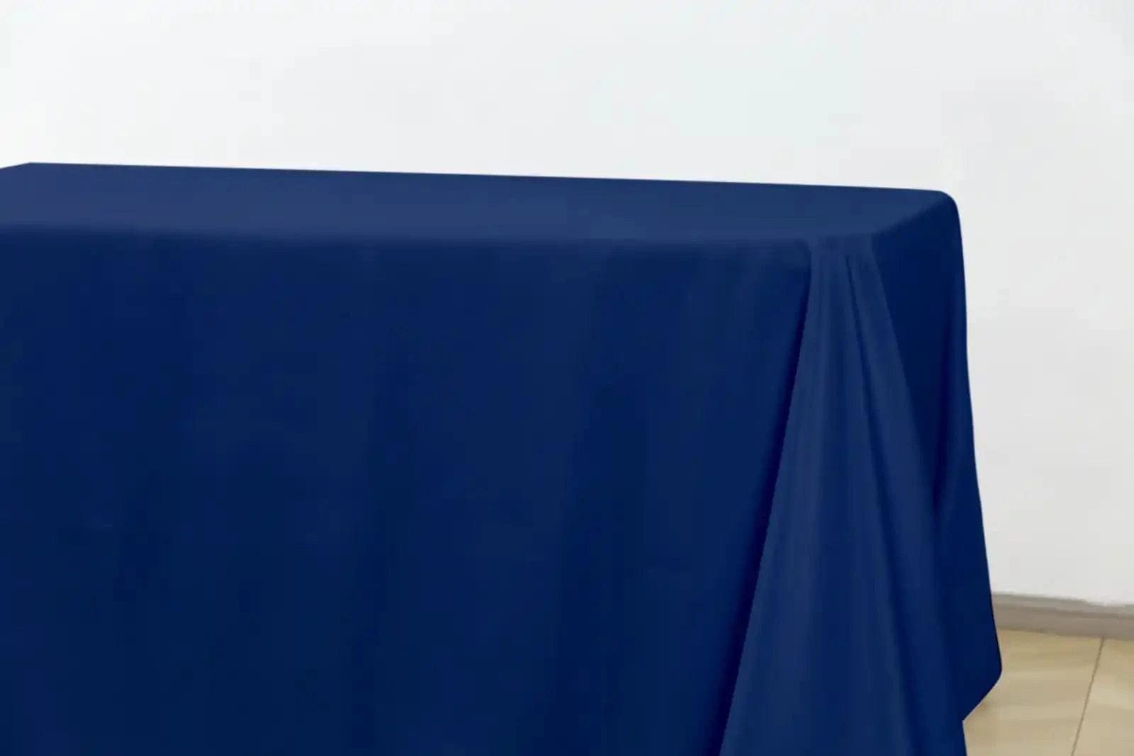 Chivari 5-Pack Navy Blue Polyester Rectangle Tablecloth 190gsm 90" x 156" SX-TABLPOLY-90156-NABLU-5