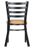 Chivari Ladder Back Restaurant Chair with Black Metal Frame and Tan Vinyl Seat CLMBVT-ZF-KT