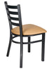 Chivari Ladder Back Restaurant Chair with Black Metal Frame and Tan Vinyl Seat CLMBVT-ZF-KT