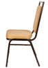 Chivari Tan Vinyl on Copper Vein Steel Frame Square Back Banquet Chair CQSVTN-ZF-T