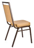 Chivari Tan Vinyl on Copper Vein Steel Frame Square Back Banquet Chair CQSVTN-ZF-T