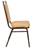 Chivari Tan Vinyl on Copper Vein Steel Frame Square Back Banquet Chair CQSVTN-ZF-T