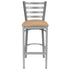 Chivari Ladder Back Bar Stool with Silver Frame and Tan Vinyl Seat BLMSVT-ZF-KT