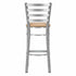 Chivari Ladder Back Bar Stool with Silver Frame and Tan Vinyl Seat BLMSVT-ZF-KT