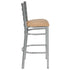 Chivari Ladder Back Bar Stool with Silver Frame and Tan Vinyl Seat BLMSVT-ZF-KT