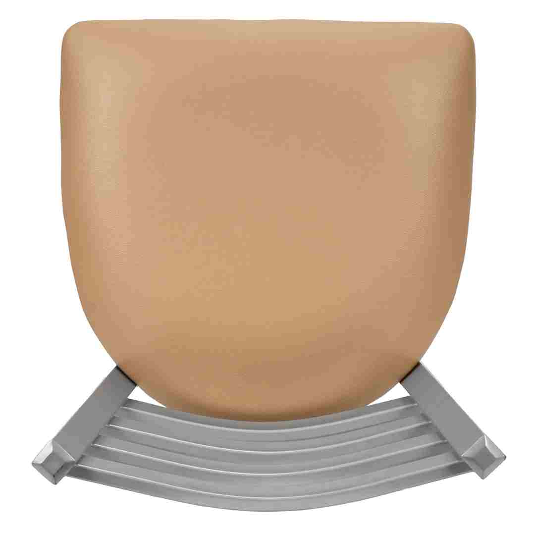 Chivari Ladder Back Bar Stool with Silver Frame and Tan Vinyl Seat BLMSVT-ZF-KT