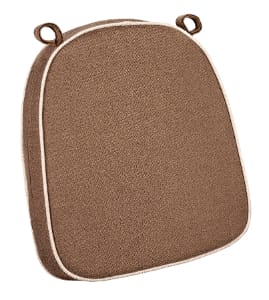 Chivari Light Brown with Beige Piping 2.5" Thick Chair Cushion - World's Best Cushions CUSHBST-TPBR-AX-T