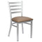 Chivari Ladder Back Restaurant Chair with Silver Frame and Taupe Vinyl Seat CLMSVTP-ZF-KT