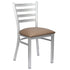 Chivari Ladder Back Restaurant Chair with Silver Frame and Taupe Vinyl Seat CLMSVTP-ZF-KT