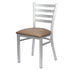 Chivari Ladder Back Restaurant Chair with Silver Frame and Taupe Vinyl Seat CLMSVTP-ZF-KT