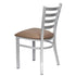 Chivari Ladder Back Restaurant Chair with Silver Frame and Taupe Vinyl Seat CLMSVTP-ZF-KT