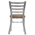 Chivari Ladder Back Restaurant Chair with Silver Frame and Taupe Vinyl Seat CLMSVTP-ZF-KT