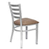 Chivari Ladder Back Restaurant Chair with Silver Frame and Taupe Vinyl Seat CLMSVTP-ZF-KT