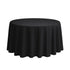 Chivari.com Black 108" Round Poly Satin Tablecloth Linen TBC-108R633S-A1