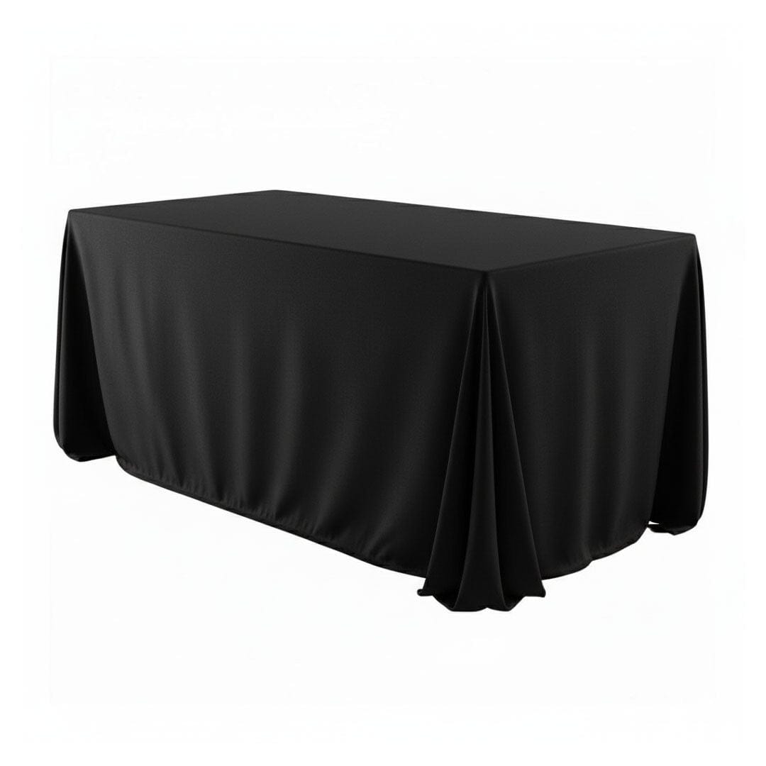 Chivari.com Black 108"x156" Rectangle Poly Satin Tablecloth Linen TBC-108X156633S-A1