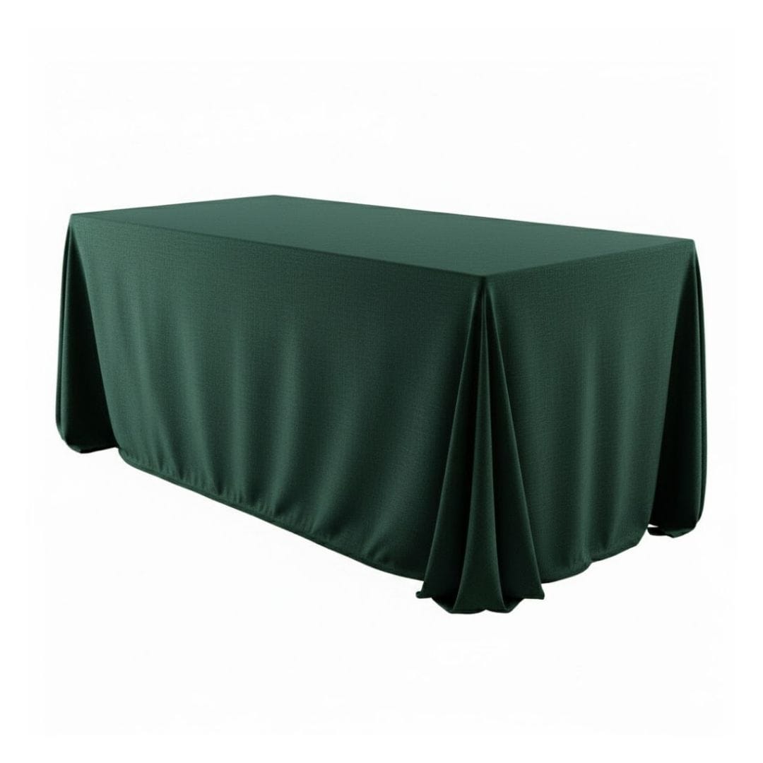 Chivari Hunter Green 108"x156" Rectangle Velvet Tablecloth Linen TBC-108X156975S-A1