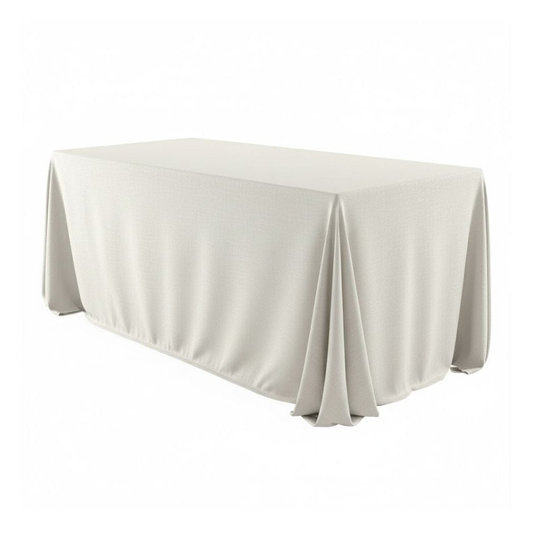 Chivari White 108" x 156" Rectangle Tablecloth Majesti Dupionic TBC-108X156R067S-A1