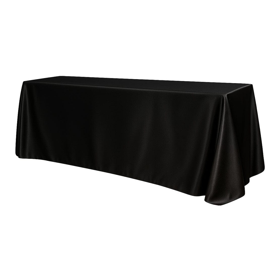 Chivari.com Black 60"x120" Rectangle Poly Satin Tablecloth Linen TBC-60X120633S-A1