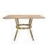 Toulouse 48" x 36" Glass Top Beige and Maroon French Bistro Table TBTP4836BM-KT-AX-T