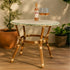 Toulouse 40" Round Glass Top Beige and Green Rattan French Bistro Table TBTPBG-KT-AX-T