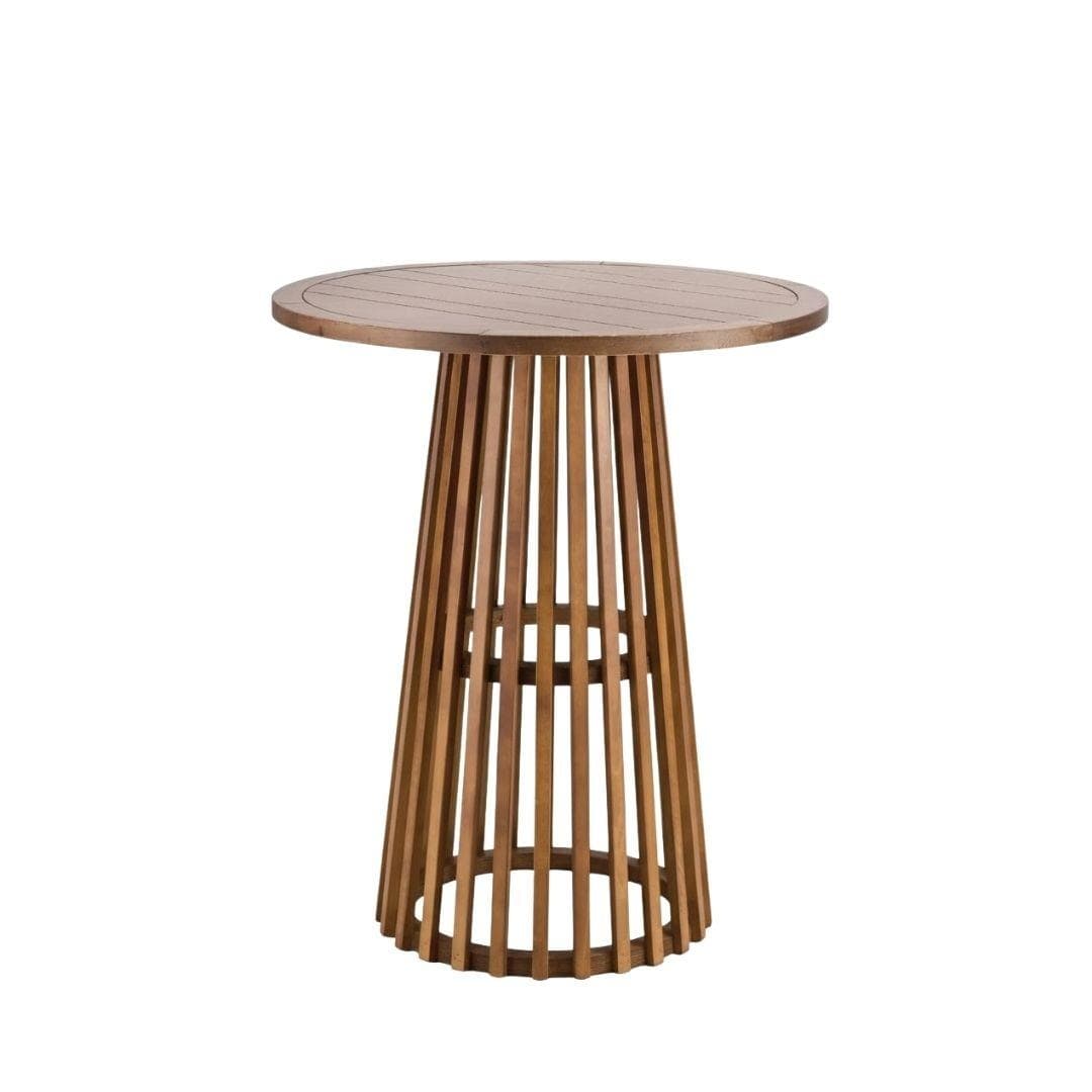 Chivari 2 Pack 32" Chestnut Finish Round Slatted Cocktail Table TCKTL-WD-KT32-AX-2