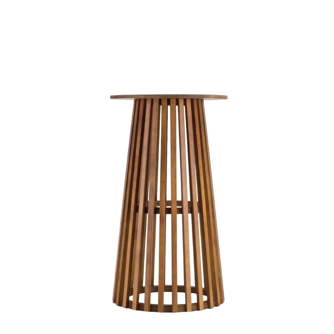 Chivari 2 Pack 32" Chestnut Finish Round Slatted Cocktail Table TCKTL-WD-KT32-AX-2