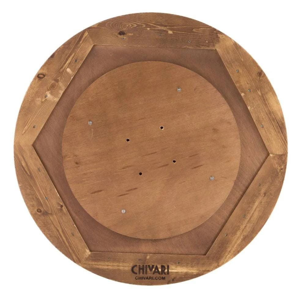 Chivari 2 Pack 32" Chestnut Finish Round Slatted Cocktail Table TCKTL-WD-KT32-AX-2