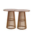 Chivari 2 Pack 32" Chestnut Finish Round Slatted Cocktail Table TCKTL-WD-KT32-AX-2