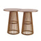 Chivari 2 Pack 36" Chestnut Finish Round Slatted Cocktail Table TCKTL-WD-KT36-AX-2