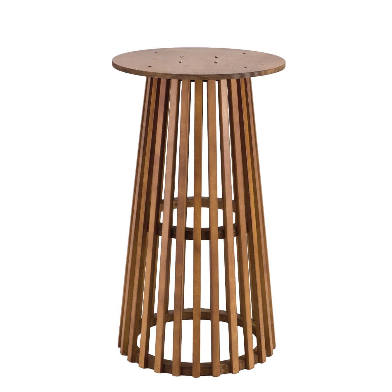 Chivari 2 Pack 36" Chestnut Finish Round Slatted Cocktail Table TCKTL-WD-KT36-AX-2