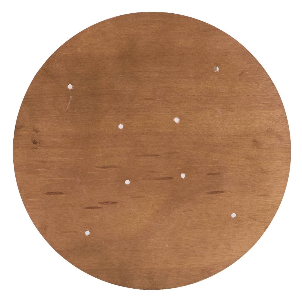 Chivari 2 Pack 36" Chestnut Finish Round Slatted Cocktail Table TCKTL-WD-KT36-AX-2