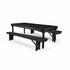Chivari Black Fluted Leg Farm Table Dining Set with 2 Benches TFARM-BLACK-T-LEG-KIT-AX