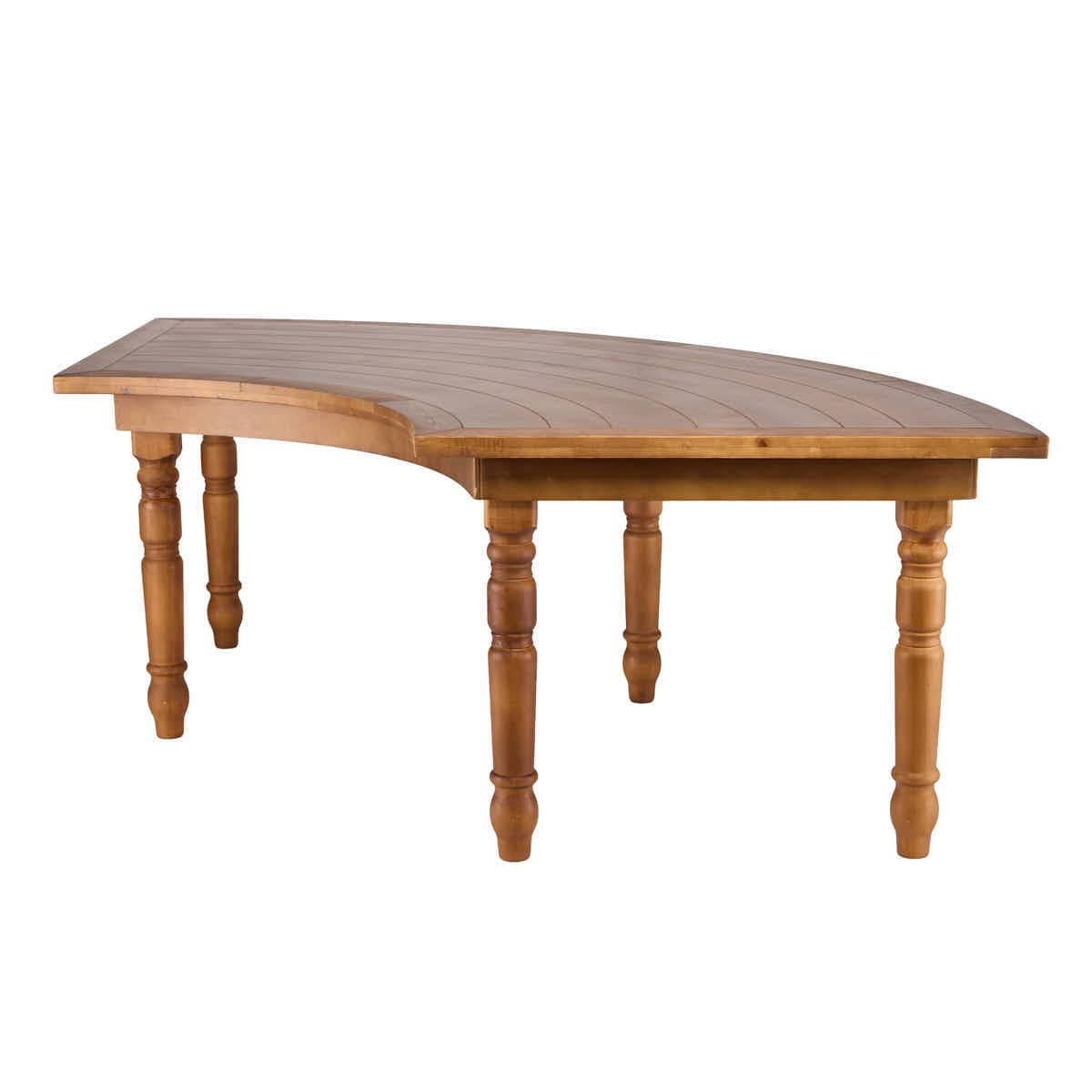 Chivari 99" x 40" (8.25 Foot) Chestnut Finish Serpentine Fluted Leg Wood Farm Table TFARM-SERP-9940-CHT-AX