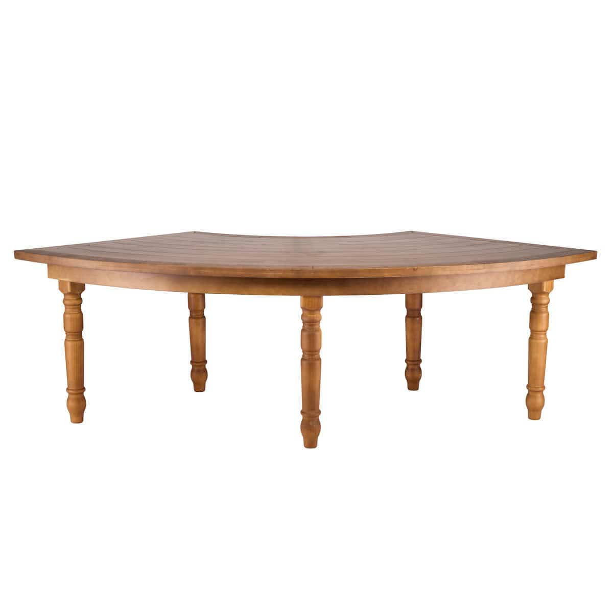 Chivari 99" x 40" (8.25 Foot) Chestnut Finish Serpentine Fluted Leg Wood Farm Table TFARM-SERP-9940-CHT-AX