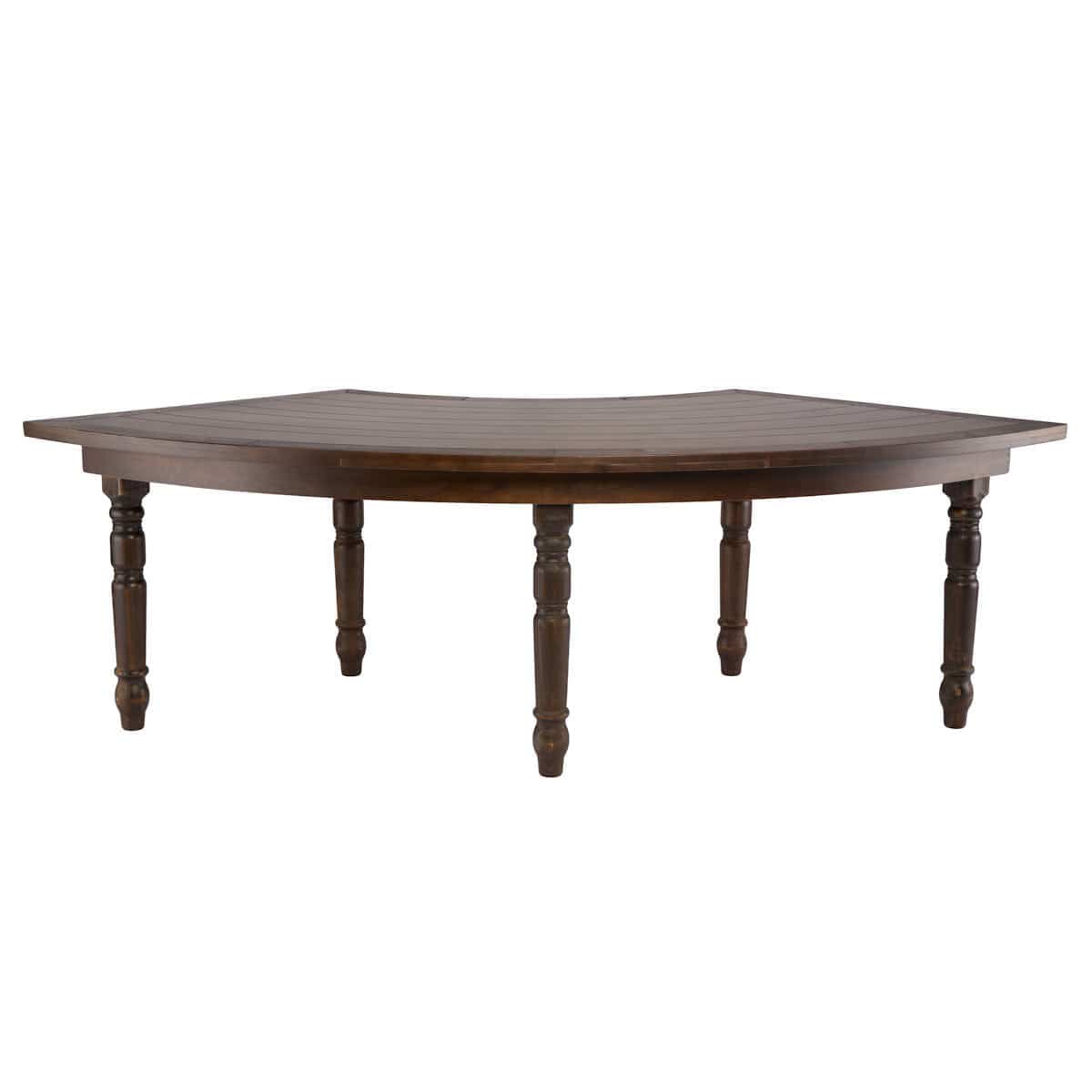 Chivari Elongated Serpentine Farm Table Kit - Seats 42 - Includes 4 Fruitwood Serpentine Tables and 5 Rectangle Tables TFARM-SNKT-FTW2