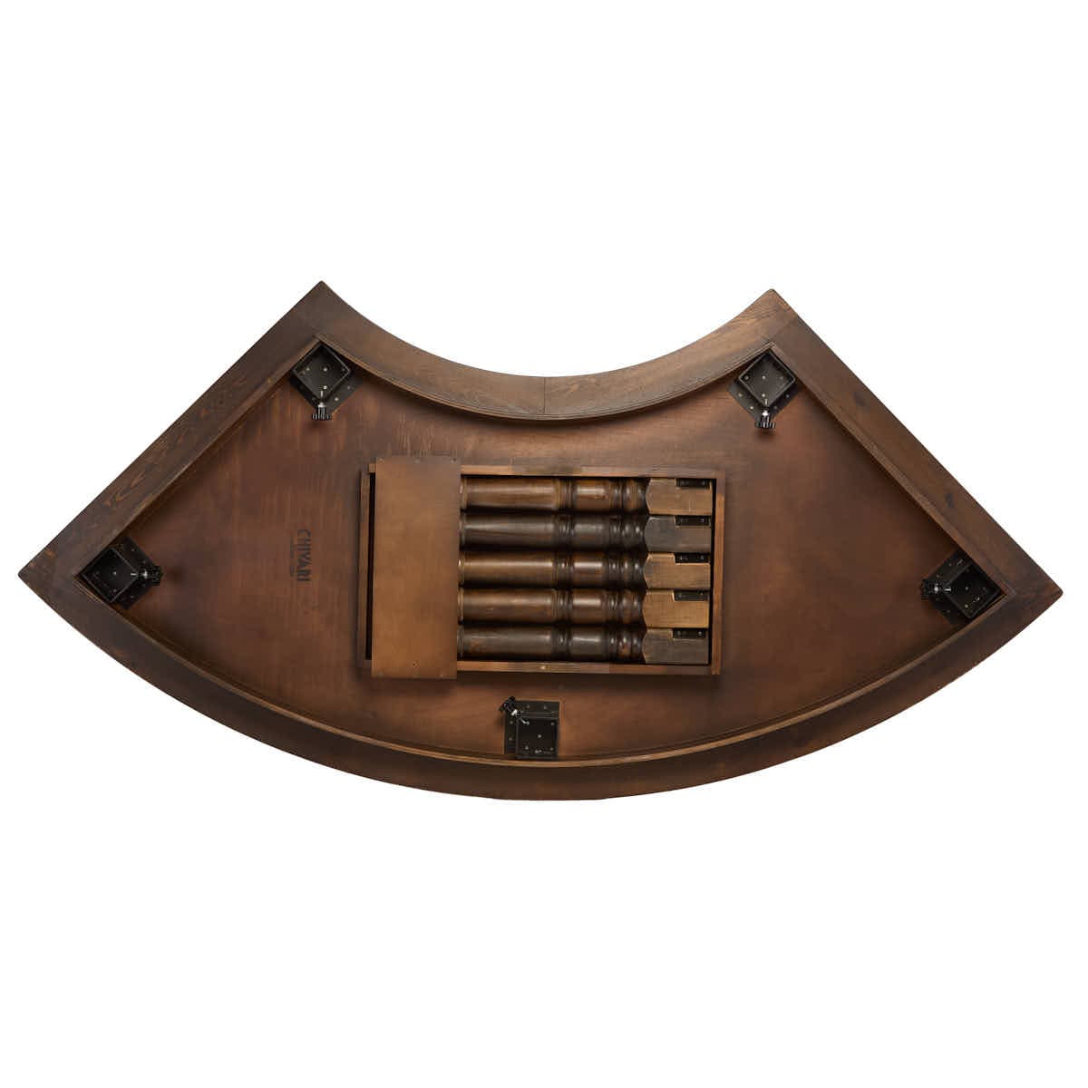 Chivari Enclosed Circle Serpentine Farm Table Kit - Seats 16 - Includes 4 Fruitwood Serpentine Tables TFARM-SNKT-FTW3