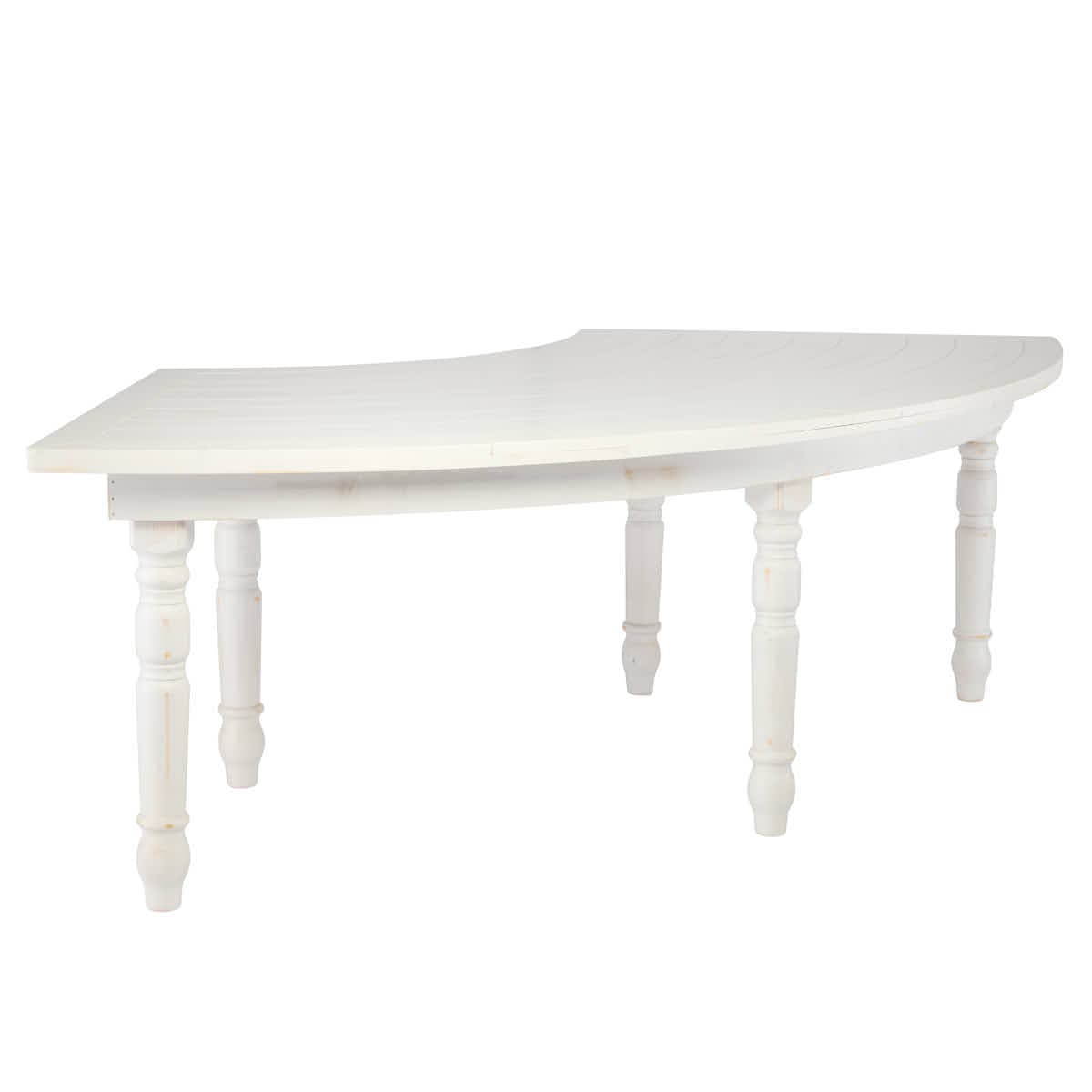 Chivari U-Shape Serpentine Farm Table Kit - Seats 12 - Includes 2 White Distressed Serpentine Tables TFARM-SNKT-WD4