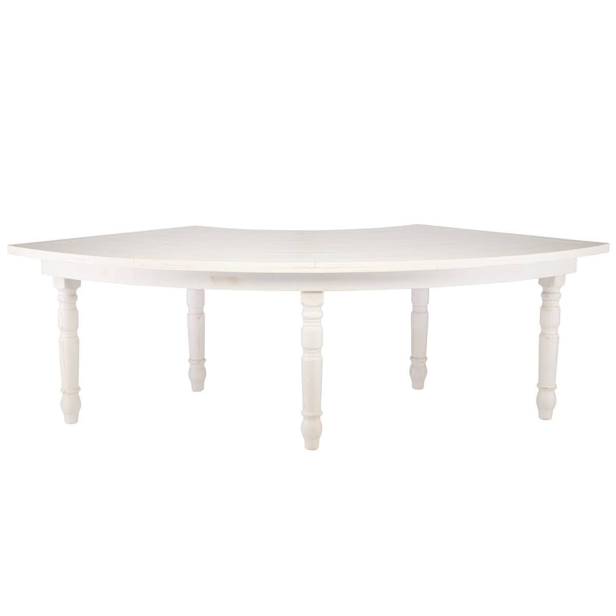 Chivari Elongated Serpentine Farm Table Kit - Seats 42 - Includes 4 White Distressed Serpentine Tables and 5 Rectangle Tables TFARM-SNKT-WD2