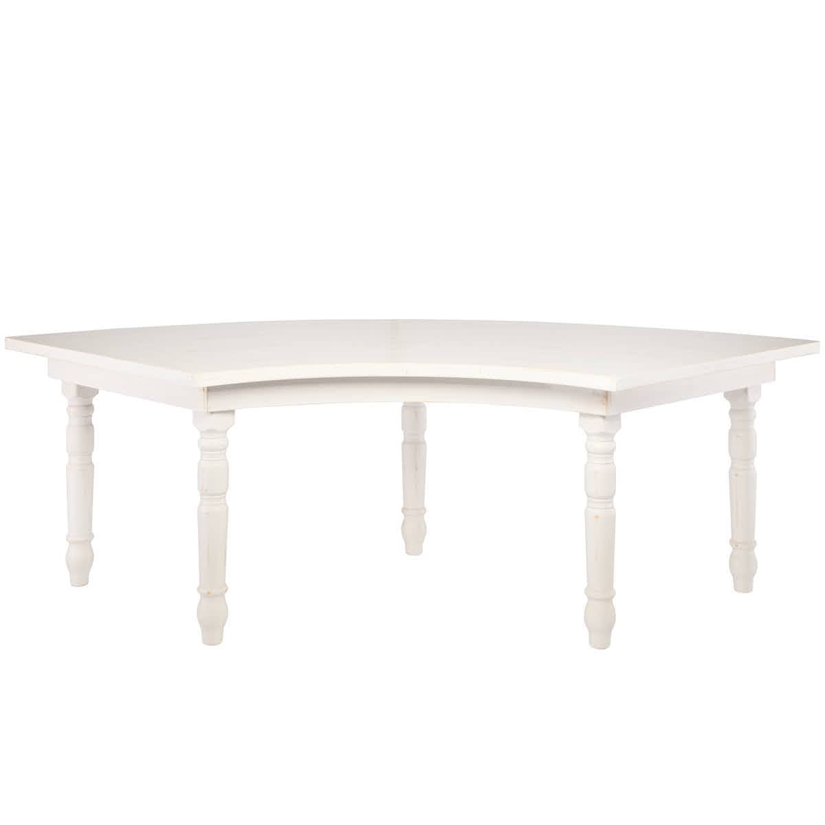 Chivari U-Shape Serpentine Farm Table Kit - Seats 12 - Includes 2 White Distressed Serpentine Tables TFARM-SNKT-WD4