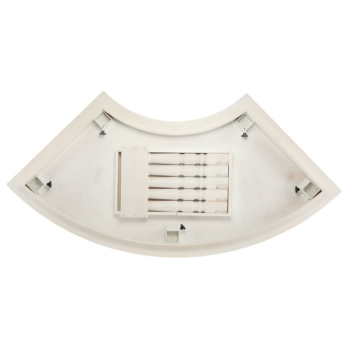 Chivari Enclosed Circle Serpentine Farm Table Kit - Seats 16 - Includes 4 White Distressed Serpentine Tables TFARM-SNKT-WD3