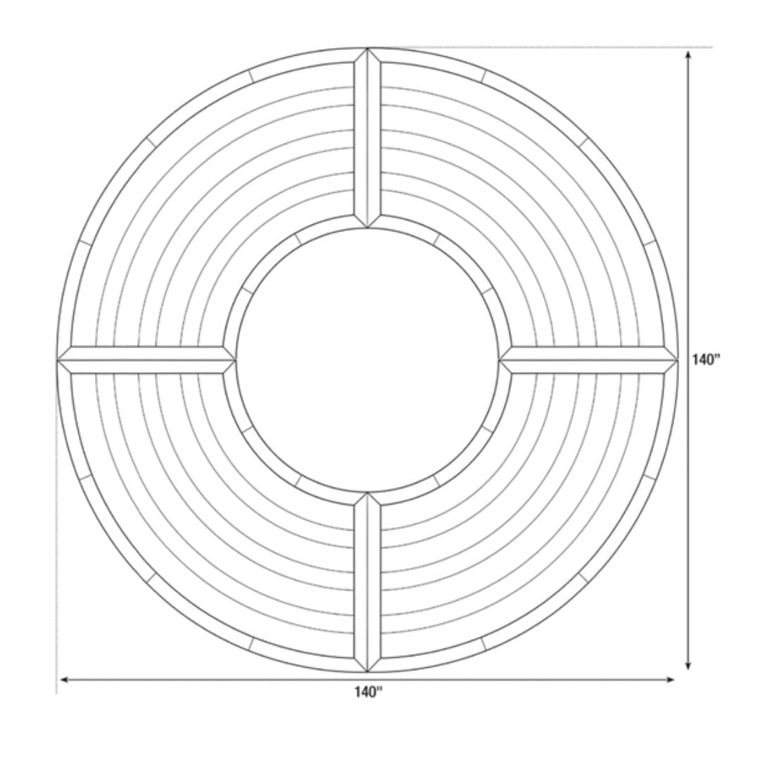 Chivari Enclosed Circle Serpentine Farm Table Kit - Seats 16 - Includes 4 Chestnut Serpentine Tables TFARM-SNKT-CHT3