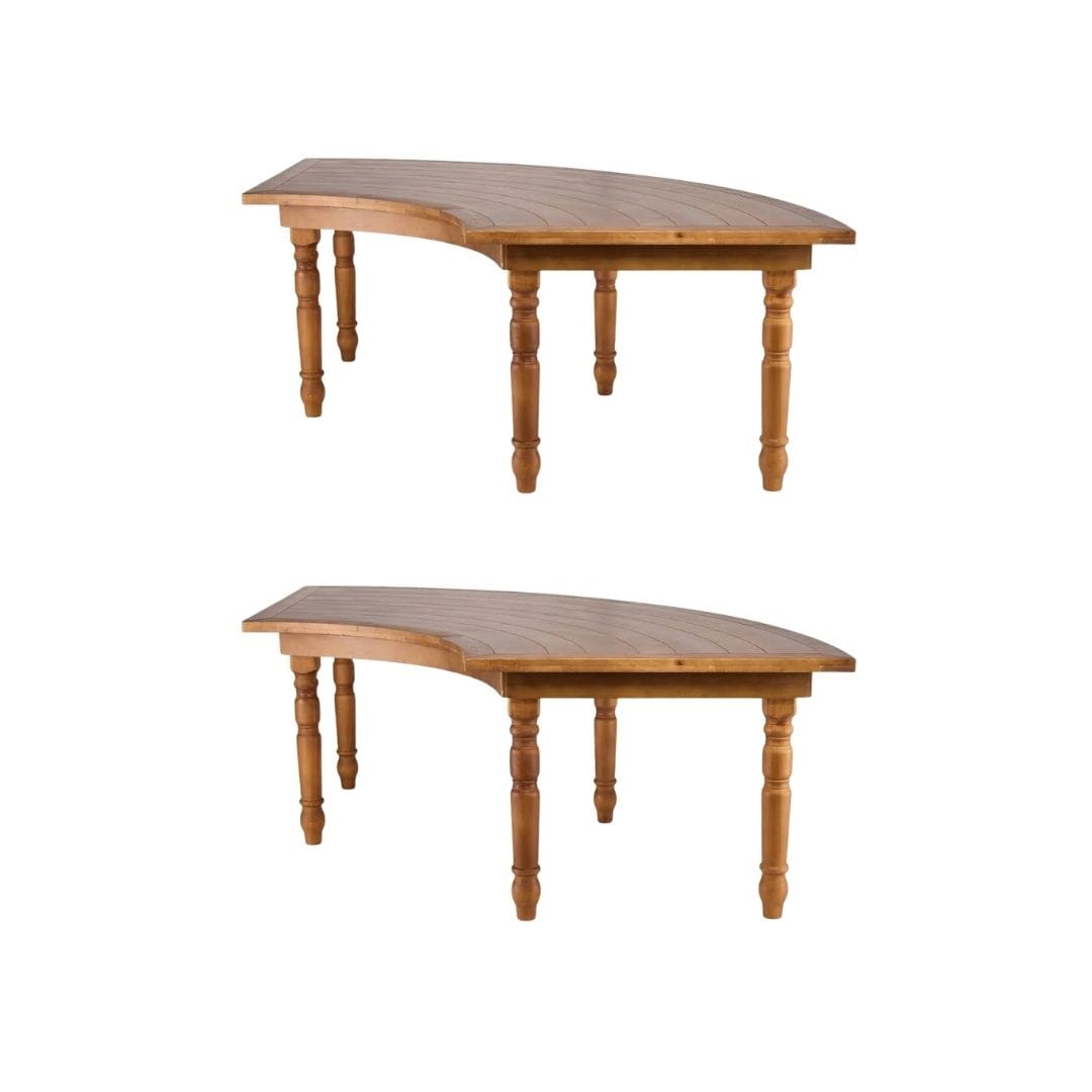 Chivari U-Shape Serpentine Farm Table Kit - Seats 12 - Includes 2 Chestnut Serpentine Tables TFARM-SNKT-CHT4